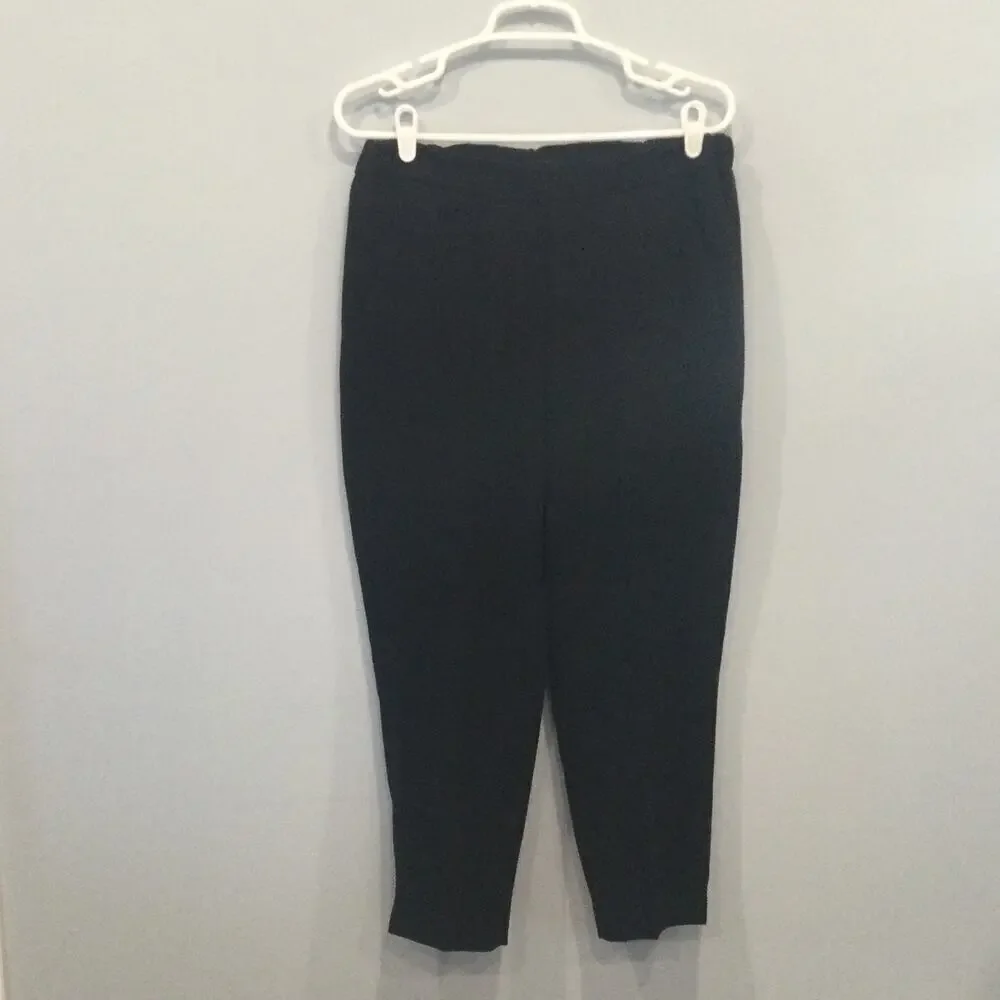 J.Crew Womens Cropped Pants Size 6 Black Classic Corporate Old‎ Money Ankle Work